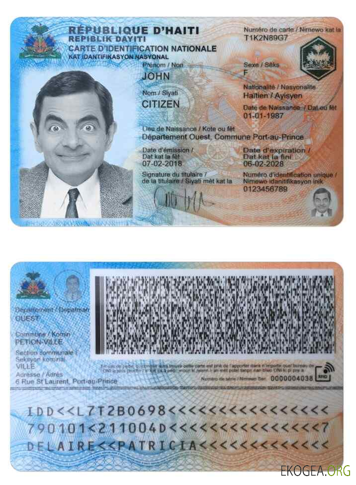 Carte d'identité d'HAÏTI